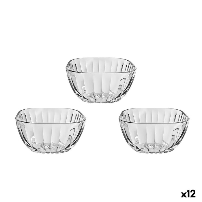 Set of bowls La Mediterránea Edy Transparent Glass 270 ml 3 Pieces (12 Units)