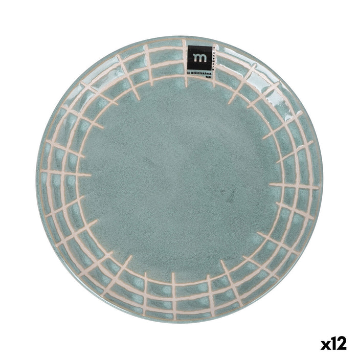 Flat Plate La Mediterránea Cuadric Ceramic Ø 21 cm (12 Units)