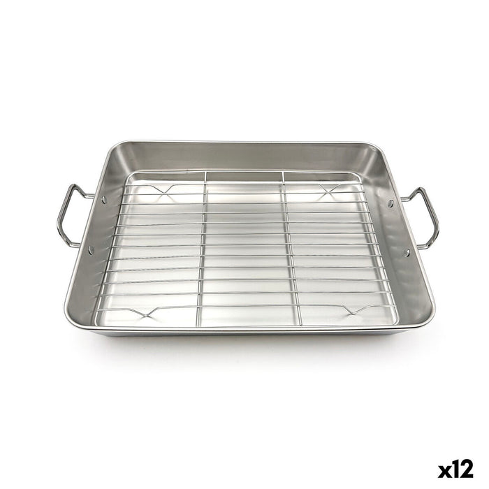 Baking tray Quttin Silver Steel 35,5 x 28 x 5,5 (12 Units)