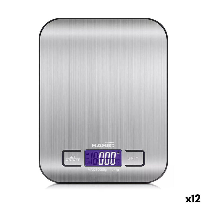 Digital Kitchen Scale Basic Home Silver 10 kg (12 Units)