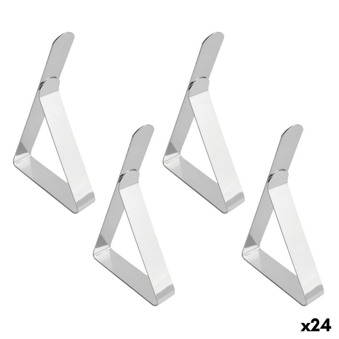 Tablecloth Clip My Bar Silver 7,4 x 4,5 x 1,2 cm 4 Pieces (24 Units)