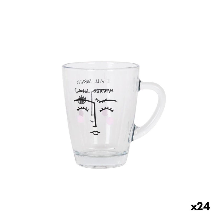 Mug Survive Transparent 300 ml Glass (24 Units)