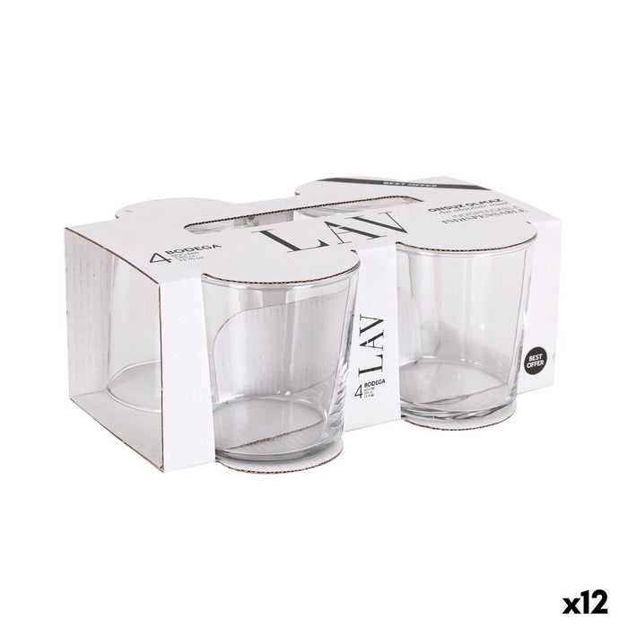 Set of glasses LAV BEST Transparent Glass 340 ml 4 Pieces (12 Units)