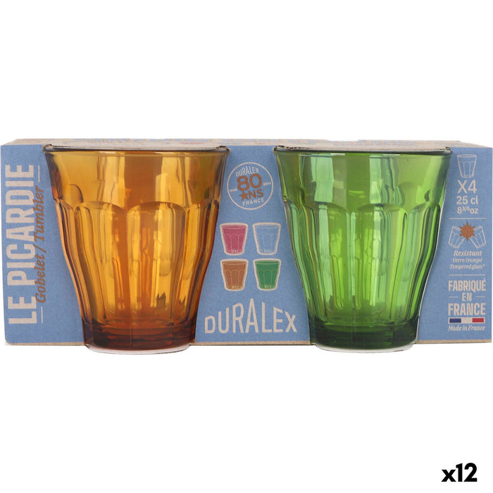 Set of glasses Duralex Picardie Multicolour Glass 250 ml 4 Pieces (12 Units)
