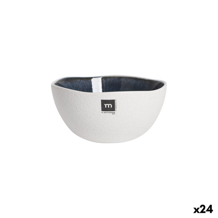 Bowl La Mediterránea Savina Blue White Ceramic 180 ml (24 Units)