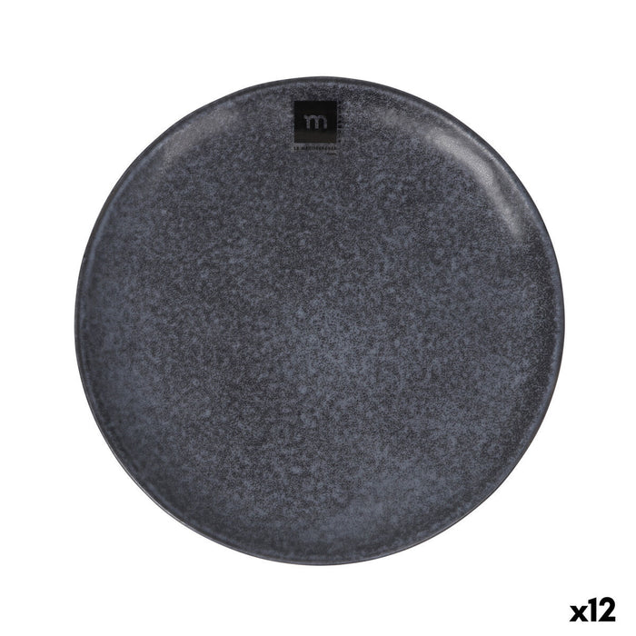 Flat Plate La Mediterránea Nebula Grey Ceramic Ø 20 cm (12 Units)