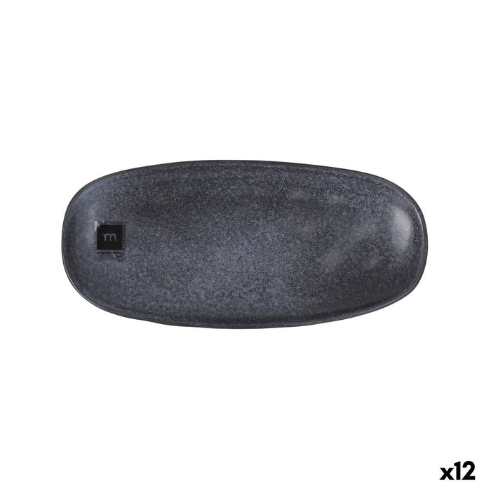 Serving Platter La Mediterránea Nebula Grey Ceramic Oval 25,7 x 11,8 cm (12 Units)
