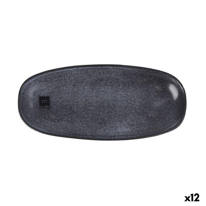 Serving Platter La Mediterránea Nebula Grey Ceramic Oval 30 x 13,7 cm (12 Units)