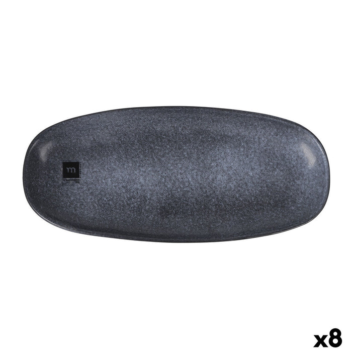 Serving Platter La Mediterránea Nebula Grey Ceramic Oval 33,5 x 15 cm (8 Units)