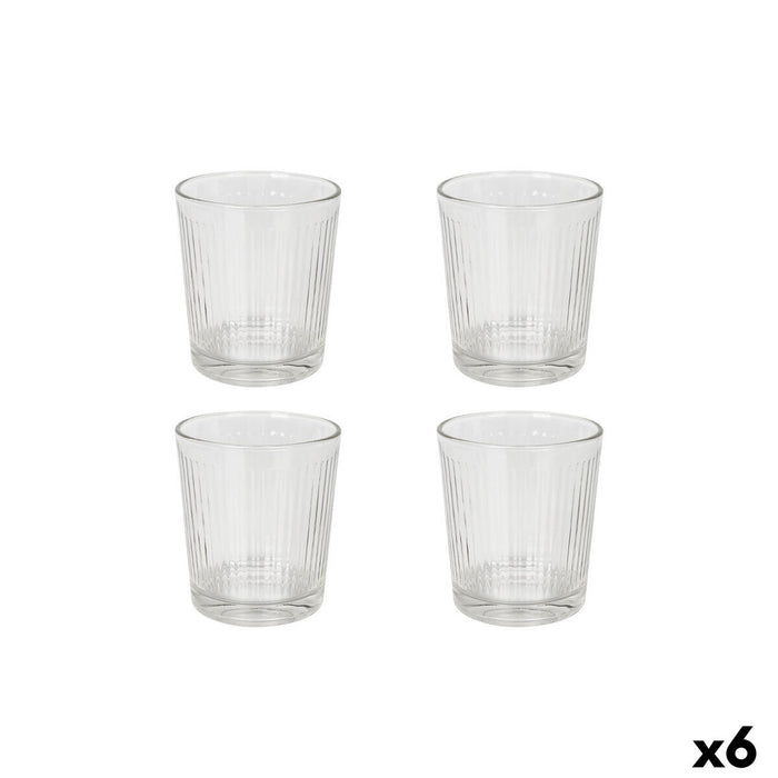 Set of glasses La Mediterránea Zenya Transparent Glass 340 ml 4 Pieces (6 Units)