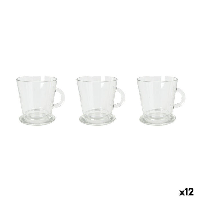 Piece Coffee Cup Set La Mediterránea Arlet Transparent Glass 3 Pieces (12 Units)