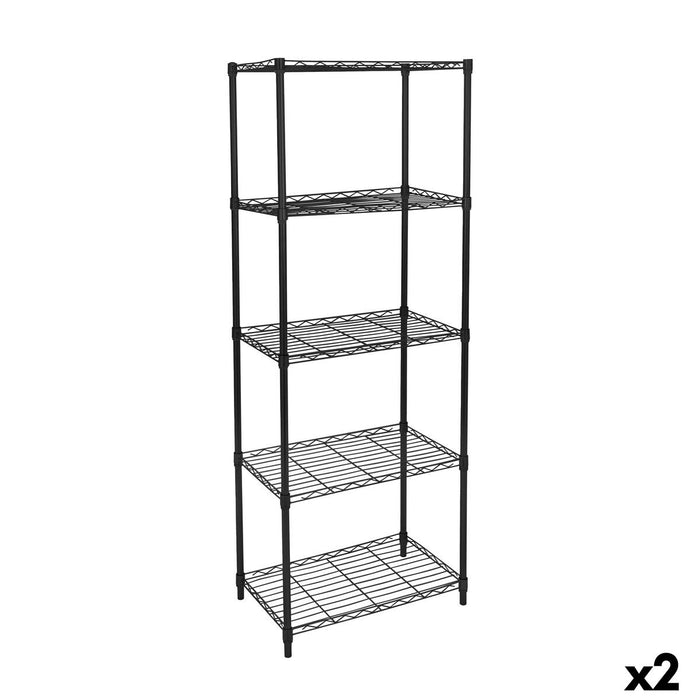 Shelves MobleKit Black Metal 56 x 35 x 158 cm (2 Units)