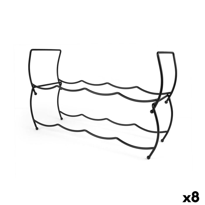 Bottle rack Confortime Black 43 x 15 x 28 cm (8 Units)