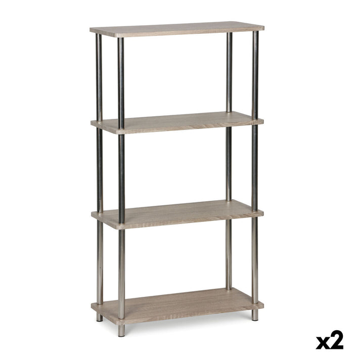 Shelves MobleKit Brown Silver Wood Steel 60 x 29,5 x 112 cm (2 Units)