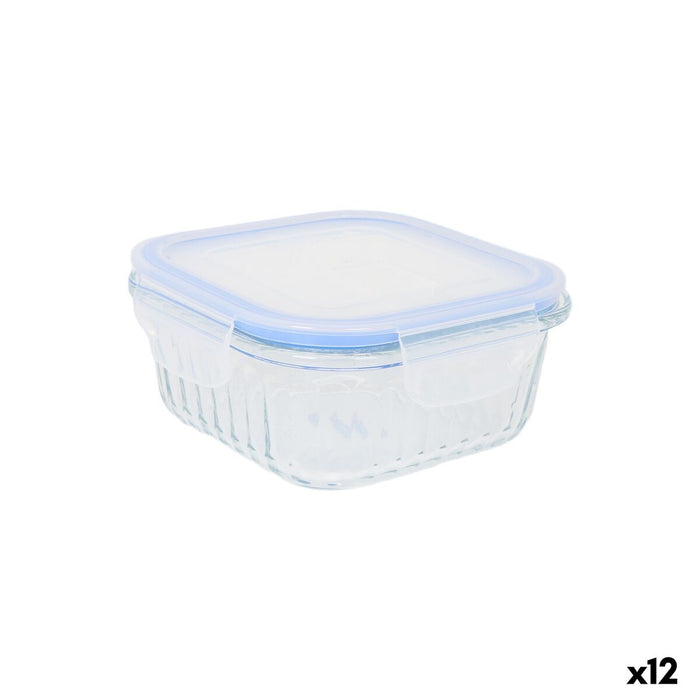 Lunch box Quttin Textury Transparent Borosilicate Glass 500 ml (12 Units)