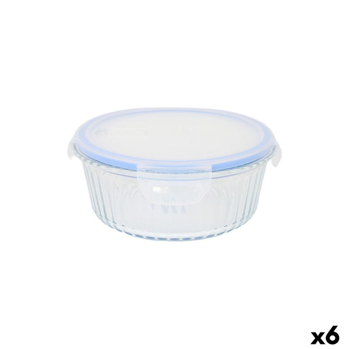 Lunch box Quttin Textury Transparent Borosilicate Glass 900 ml (6 Units)