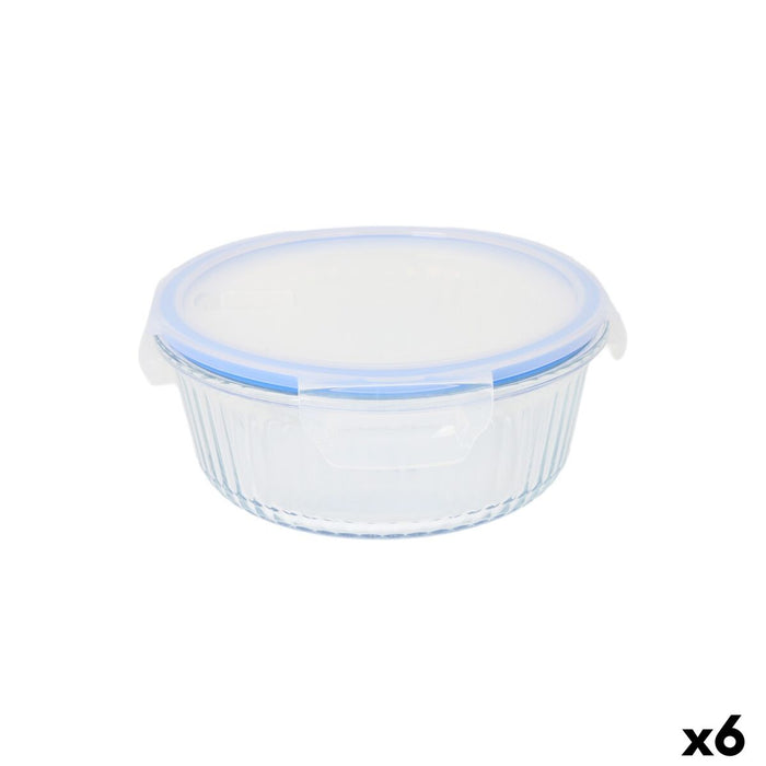 Lunch box Quttin Textury Transparent Borosilicate Glass 1,3 L (6 Units)