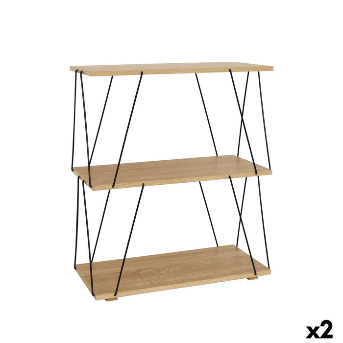 Shelves MobleKit Brown Black Wood Metal 60 x 30 x 71,2 cm (2 Units)