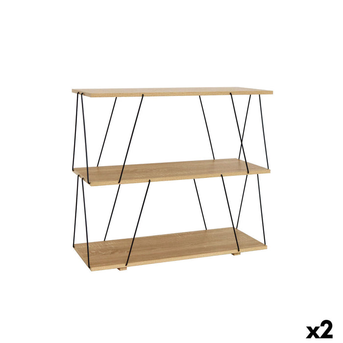 Shelves MobleKit Brown Black Wood Metal 80 x 30 x 71,2 cm (2 Units)