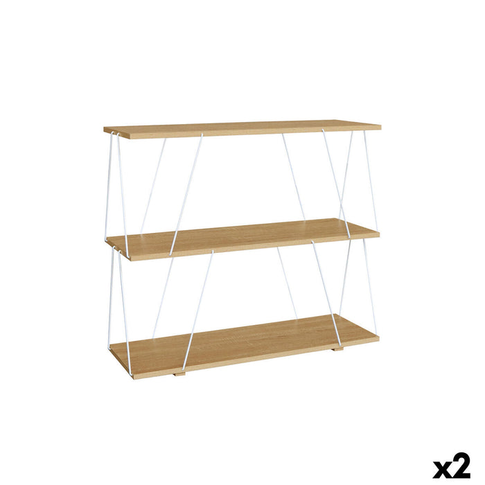 Shelves MobleKit White Brown Wood Metal 80 x 30 x 71,2 cm (2 Units)