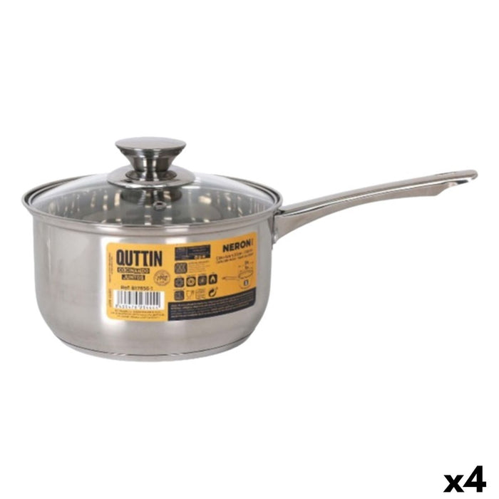 Saucepan with Lid Quttin New neron Steel Ø 18 cm 3 L 35 x 19,5 x 10,5 cm (4 Units)