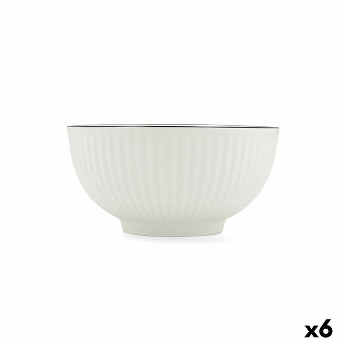 Snack Bowl Quid Gastro Black White Black Ceramic (6 Units)