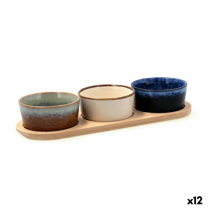 Appetizer Set Bidasoa Moana Multicolour Ceramic 29 x 10 x 4,5 cm 4 Pieces (12 Units)