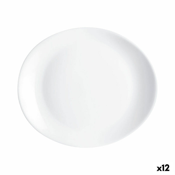 Flat Plate Luminarc Friends Time White Glass 30 x 26 cm (12 Units)