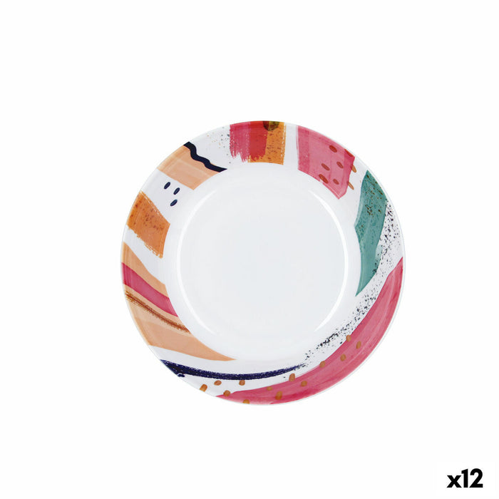 Deep Plate Quid Acuarela White Bioplastic Ø 20 cm (12 Units)