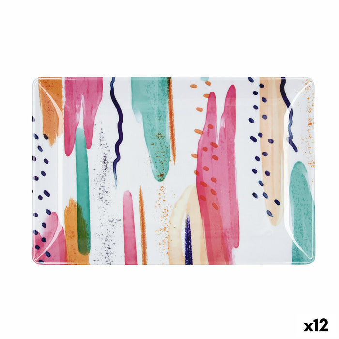 Snack tray Quid Acuarela Pink 30 x 20 x 2 cm (12 Units)