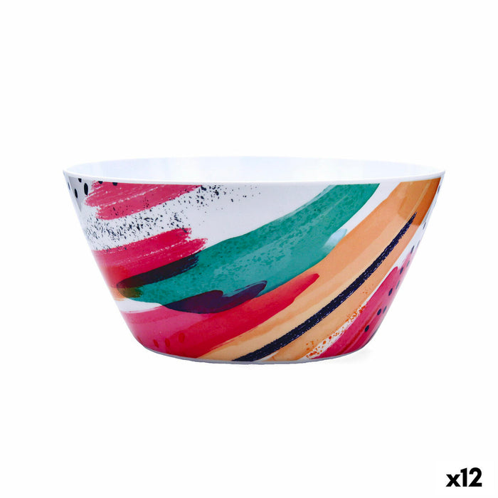 Salad Bowl Quid Acuarela White Bioplastic 25 x 12 cm (12 Units)