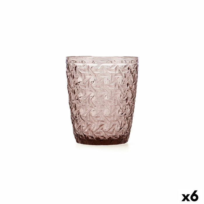 Glass Bidasoa Agata Pink Glass 300 ml (6 Units)