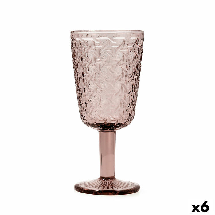 Wineglass Bidasoa Agata Pink Glass 285 ml (6 Units)