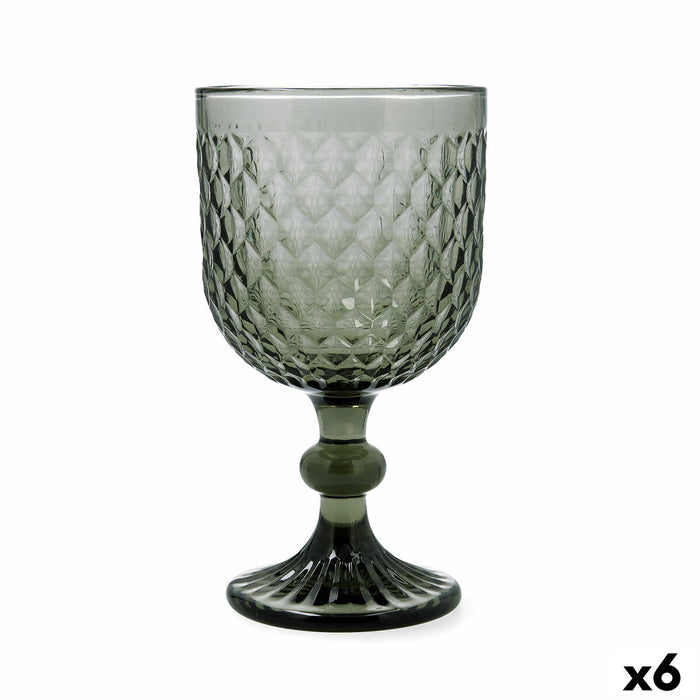 Wineglass Bidasoa Elite Grey Glass 350 ml (6 Units)