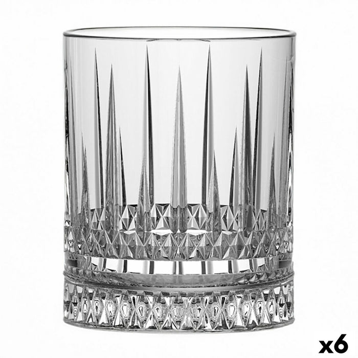 Glass Quid Style Transparent Glass Stripes 370 ml (6 Units)