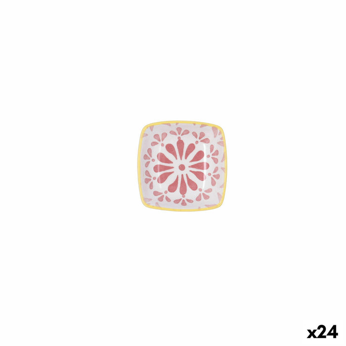 Plate Quid Velvet Pink Ceramic 9,6 x 9,6 cm (24 Units)