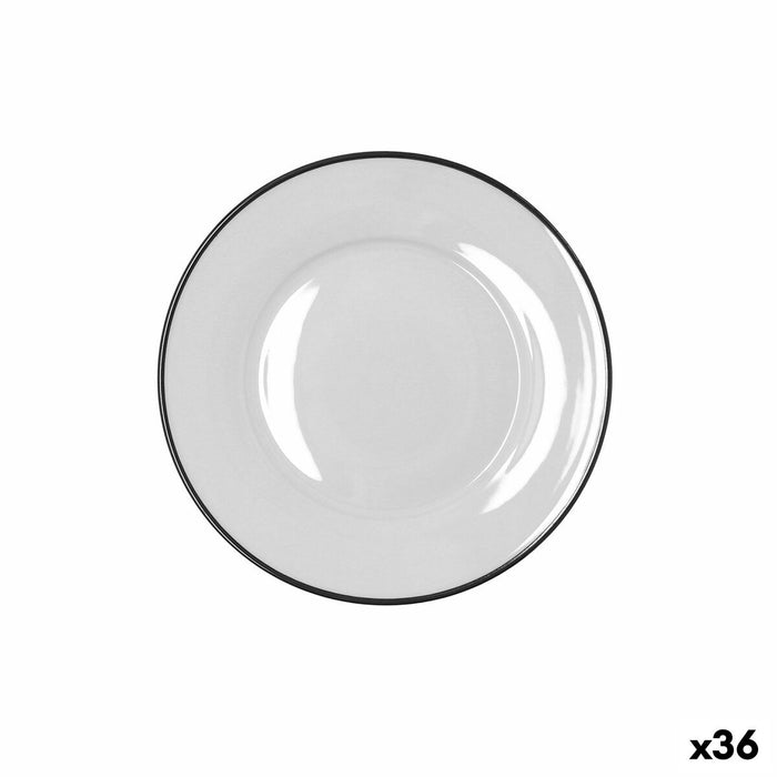 Dessert dish Bidasoa Glacial Filo White Ceramic Ø 19 cm (36 Units)