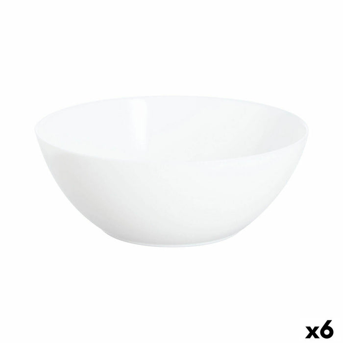 Salad Bowl Luminarc Apy White Glass Ø 21 cm (6 Units)