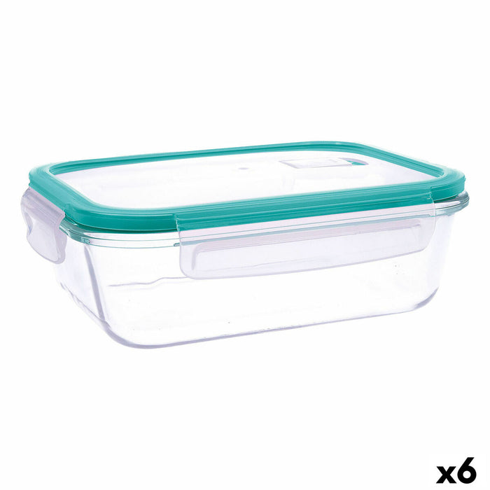 Hermetic Lunch Box Quid Ciclon Turquoise Glass 1,04 L (6 Units)
