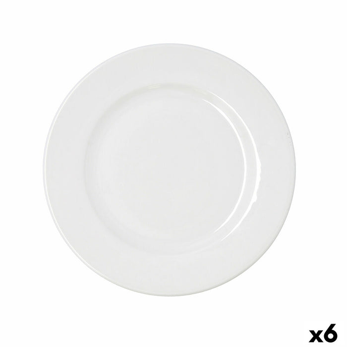 Flat Plate Bidasoa Serenity Hydrozero White Ceramic Ø 27 cm (6 Units)