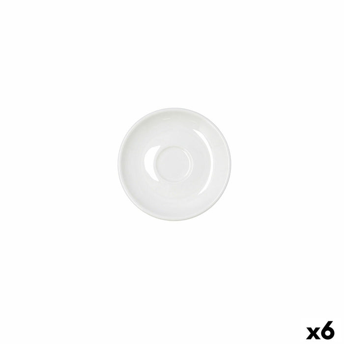 Plate Bidasoa Serenity Hydrozero White Ceramic Ø 13 cm Coffee (6 Units)