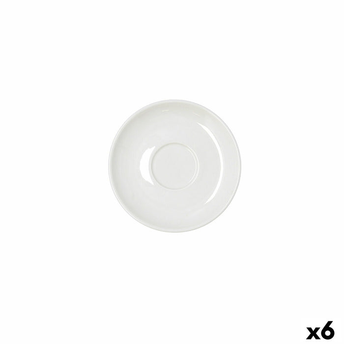 Plate Bidasoa Serenity Hydrozero White Ceramic Ø 15 cm Coffee (6 Units)