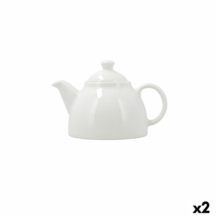 Teapot Bidasoa Serenity Hydrozero White Ceramic 630 ml (2 Units)