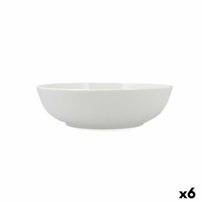 Salad Bowl Bidasoa Serenity Hydrozero White Ceramic Ø 23 cm (6 Units)