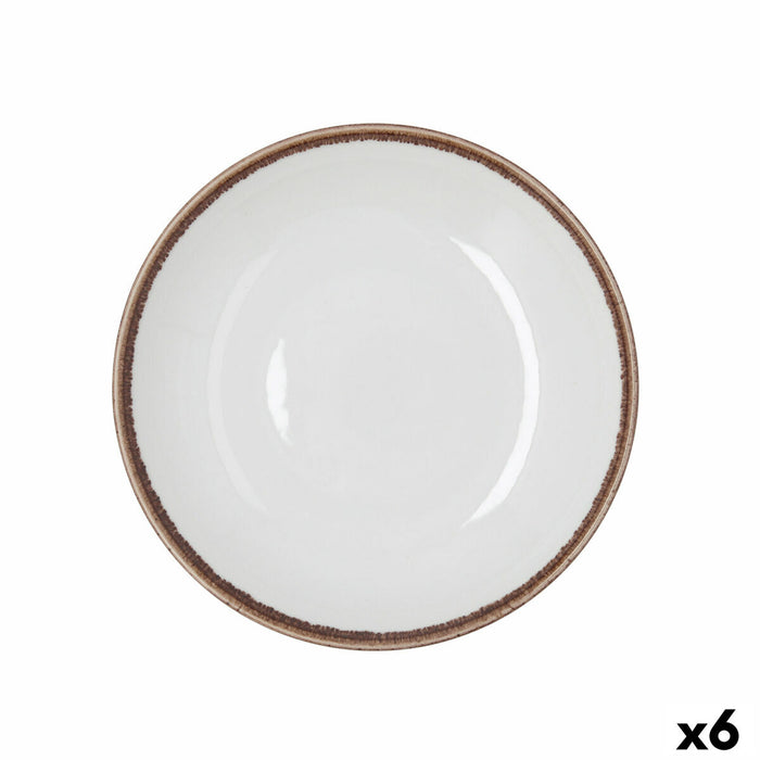 Deep Plate Bidasoa Orion Hydrozero White Ceramic Ø 23 cm (6 Units)
