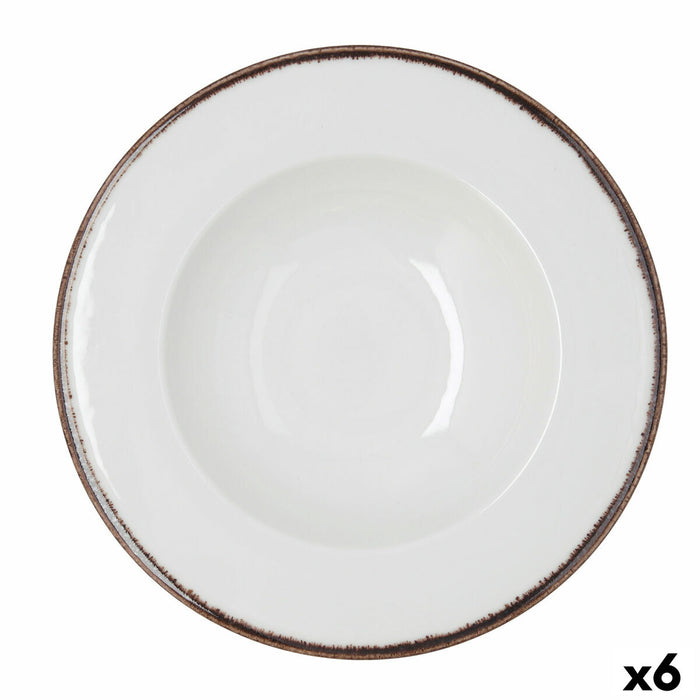 Pasta Dish Bidasoa Orion Hydrozero White Ceramic Ø 30 cm (6 Units)