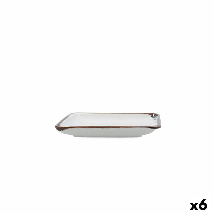 Snack tray Bidasoa Orion Hydrozero White 15 x 15 cm (6 Units)