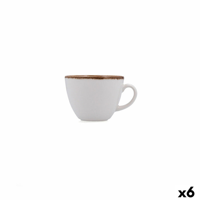 Tea and coffee cup Bidasoa Orion Hydrozero White Ceramic 200 ml (6 Units)