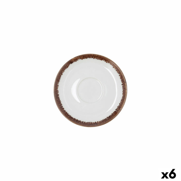 Plate Bidasoa Orion Hydrozero White Ceramic Ø 14 cm Coffee (6 Units)