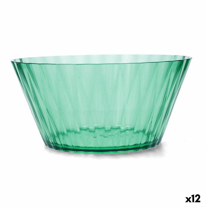 Salad Bowl Quid Iris Green Plastic Ø 25 cm (12 Units)